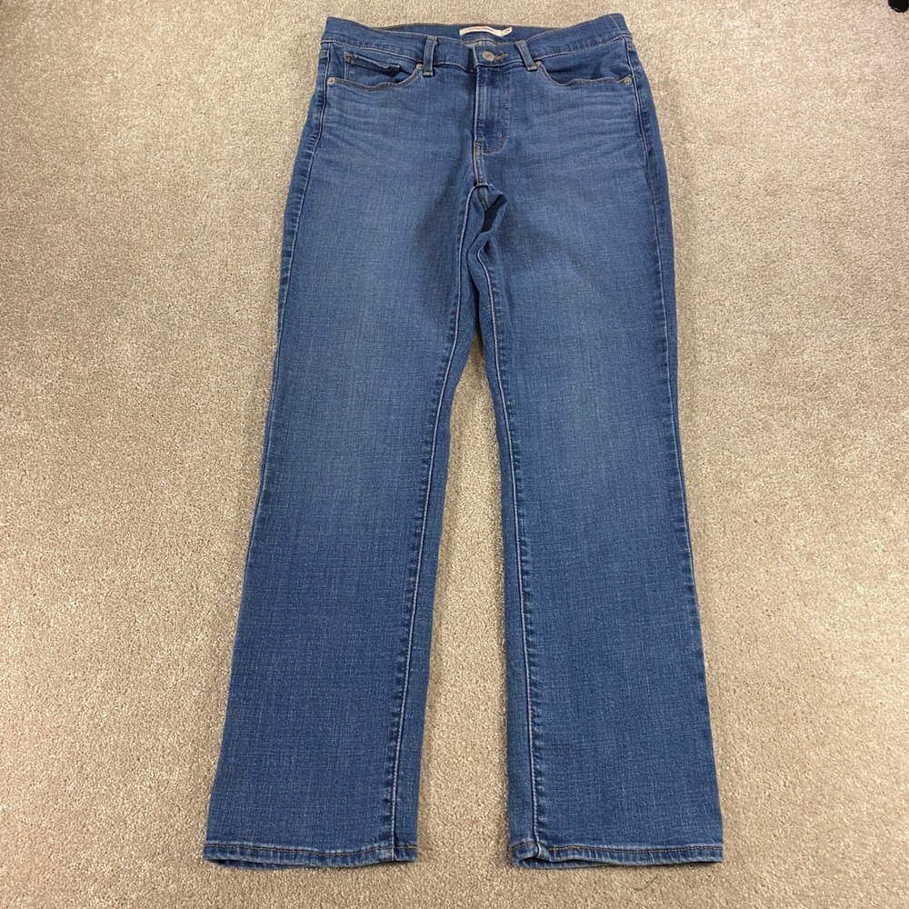 Levi's Classic Straight Jeans Womens 8M W29 L30 Blue Medium Wash Stretch